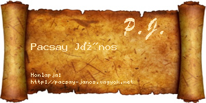 Pacsay János névjegykártya