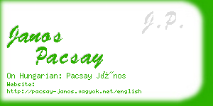 janos pacsay business card